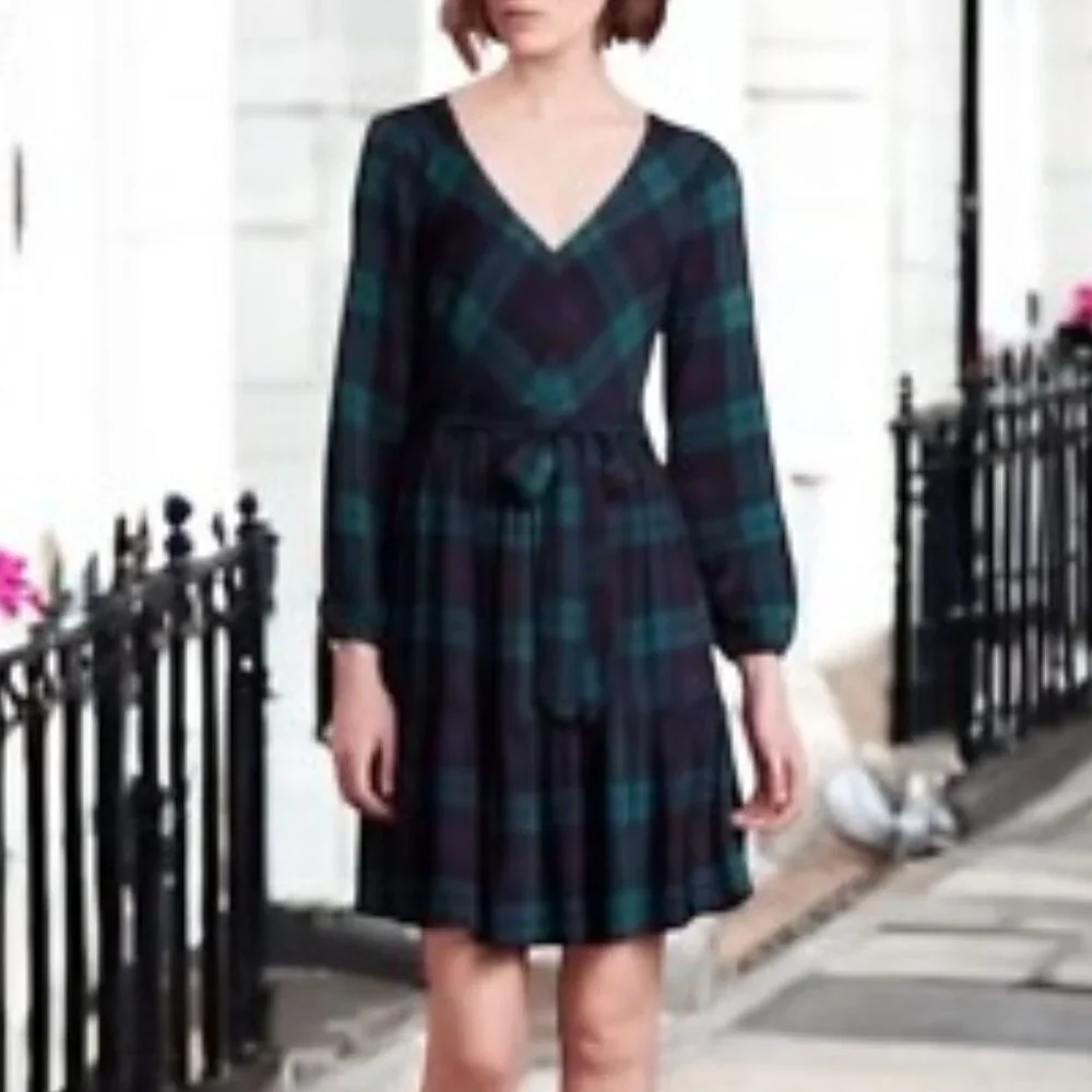 J.Crew Black watch tartan plaid Dress in US Size 2